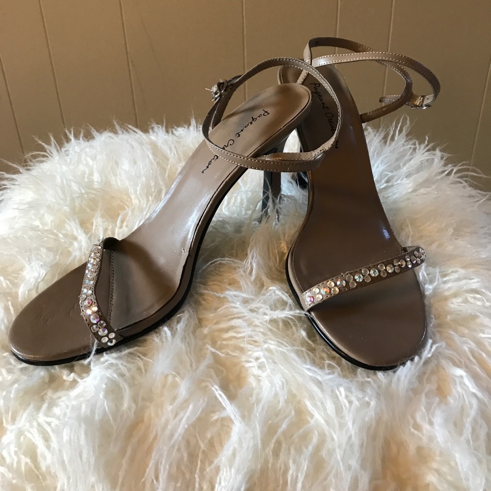 Nude Rhinestone Heels