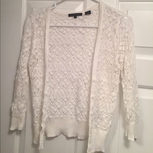 Jeanne Pierre White crochet sweater