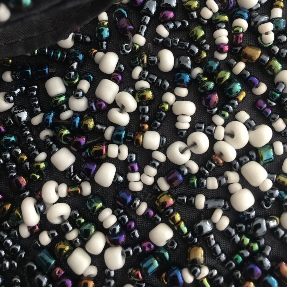 Iridescent Beads Beaded Wristlet Clutch Bag EUC - Picture 4 of 6