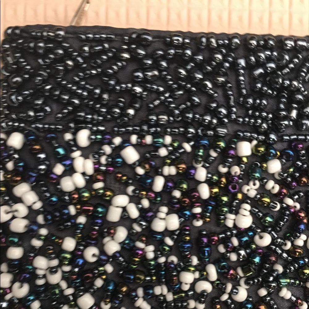 Iridescent Beads Beaded Wristlet Clutch Bag EUC - Picture 6 of 6
