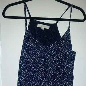 Loft Navy blue w white design top