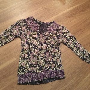 Navy blue and purple 3/4 shirt