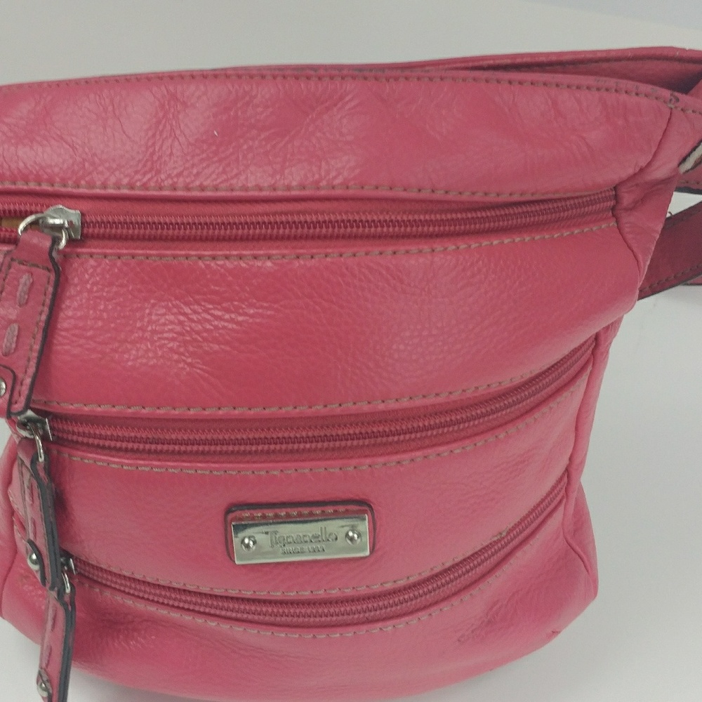 TIGNANELLO Pebble Leather Messenger Bag Pink