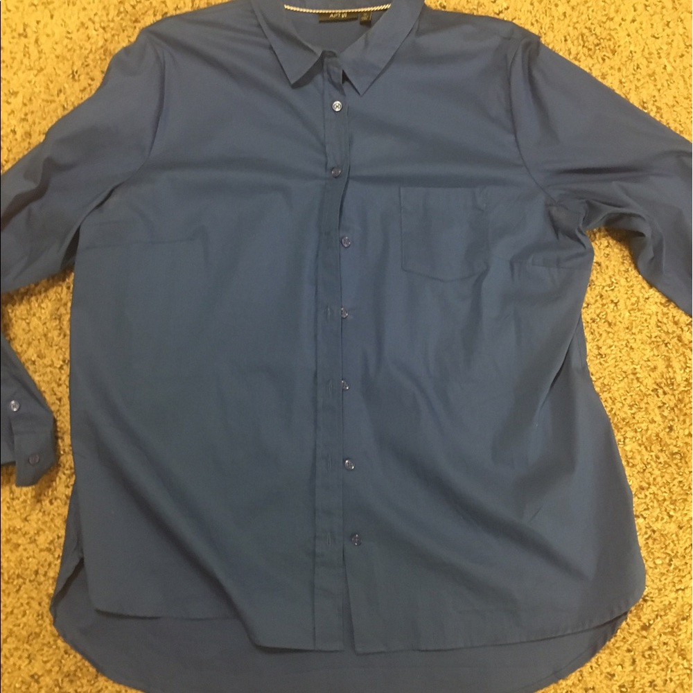 Cobalt blue women's dress shirt