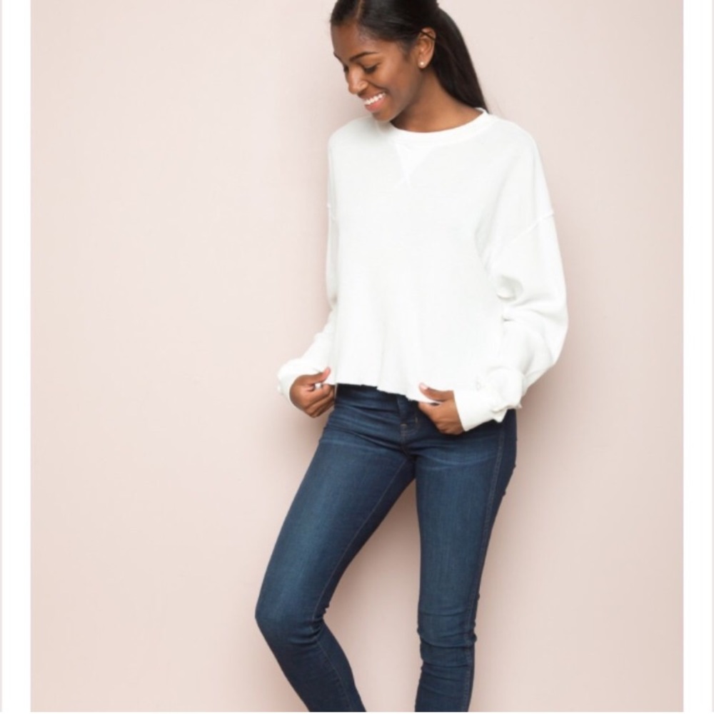 White Laila thermal top from brandy melville