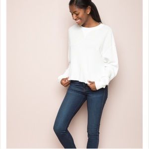 White Laila thermal top from brandy melville