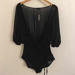 NWT Urban Outfitters Sheer Black Bodysuit