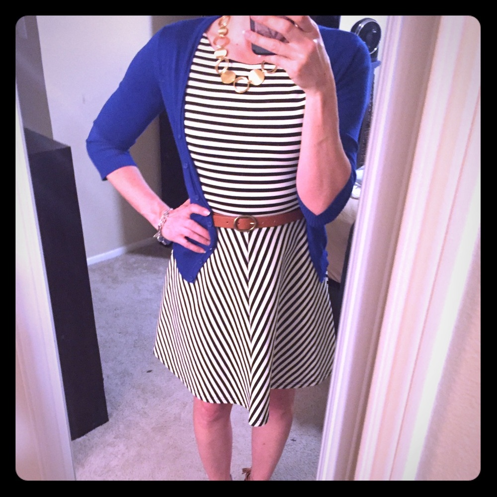 Black and white stripped dress