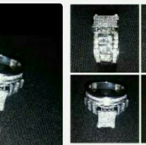 10k white gold about 3 karats.