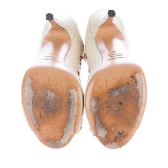 ISABEL MARANT LELIE SNAKE SUEDE LACEUP HEELS - Picture 7 of 8