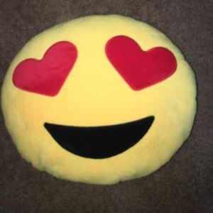 heart eye emoji pillow