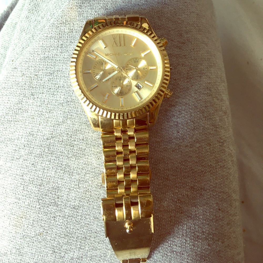 18k gold plated Michael korz watch