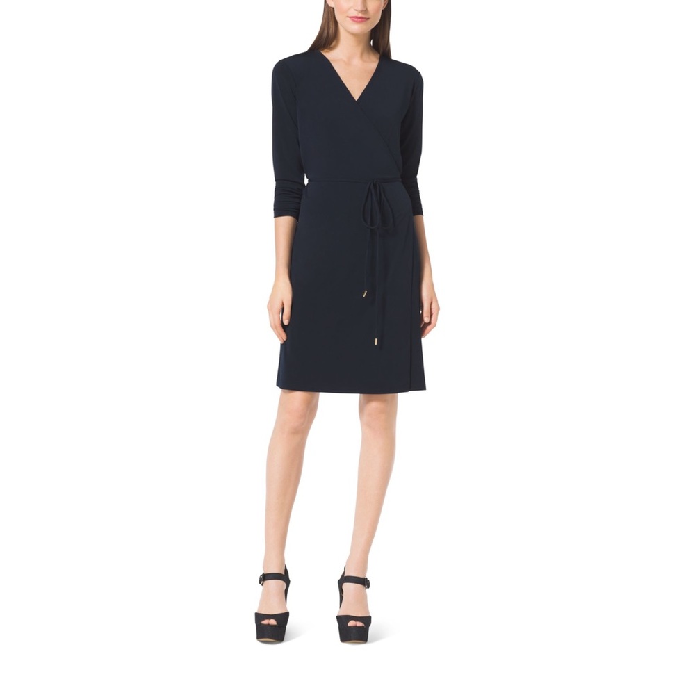 NWOT Navy Michael Kors Jersey Wrap Dress. Size S
