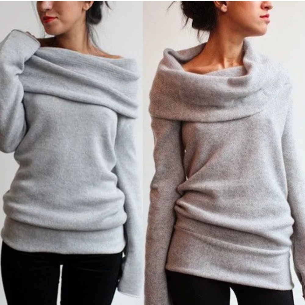 Off The Shoulder Long Sleeve Sweater - Picture 2 of 2