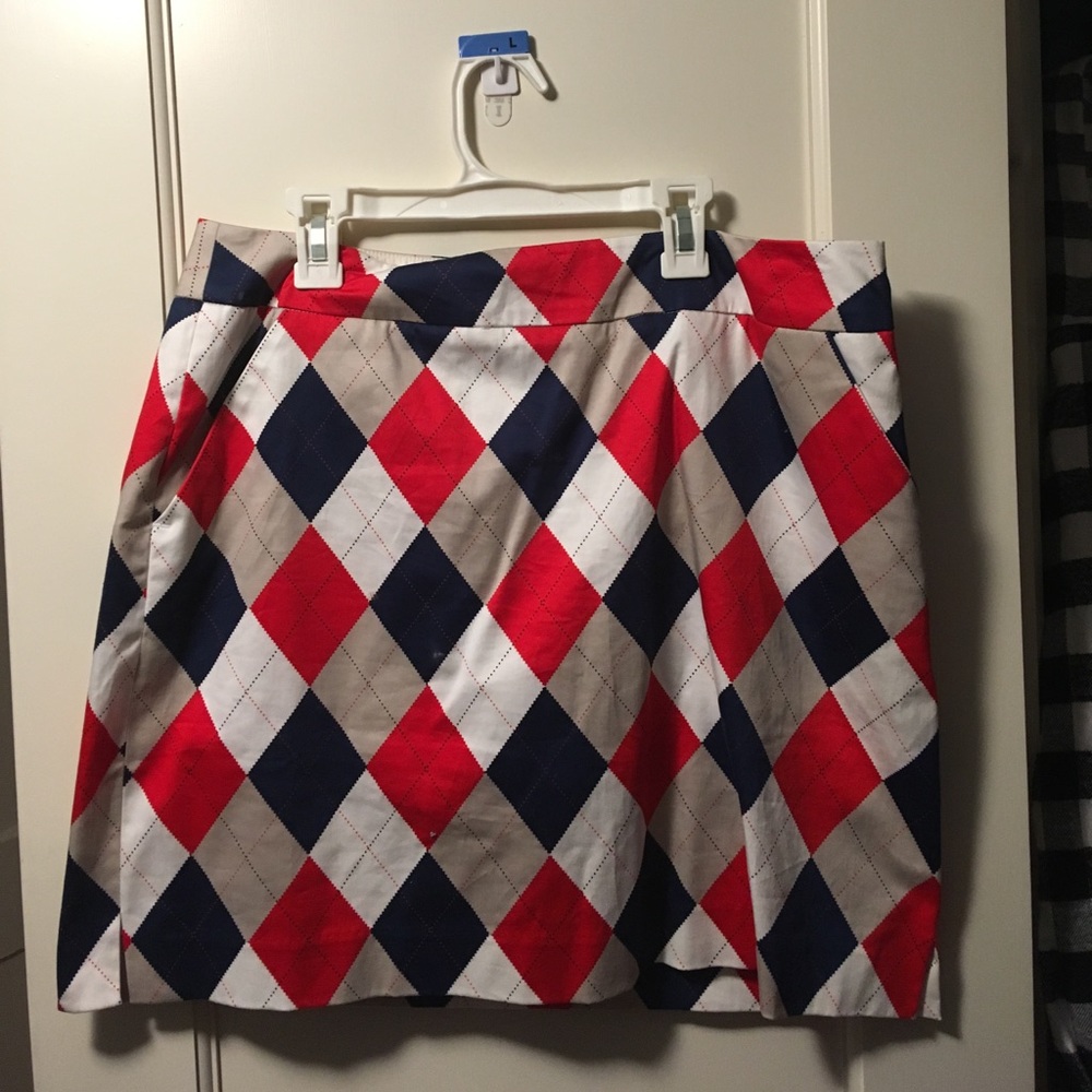 Red White and Blue Pattern Tennis Skort
