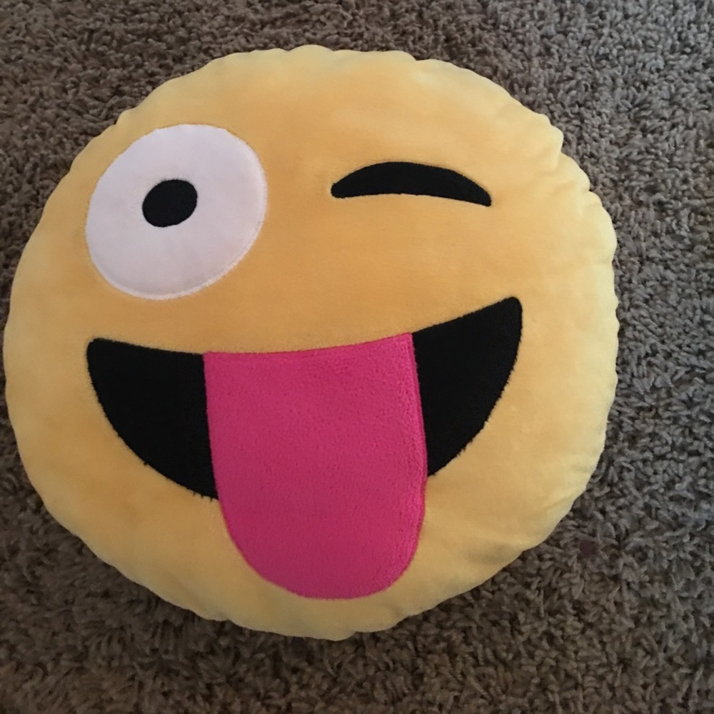 tongue emoji pillow