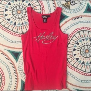 Harley Davidson red fitted tank top XL