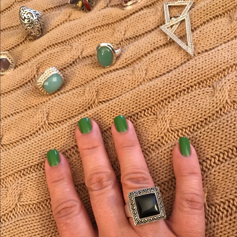 Black Sterling silver ring