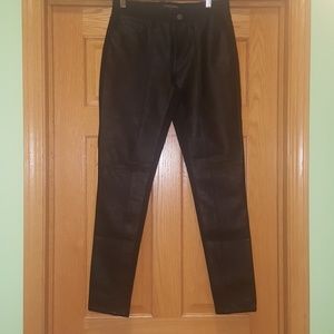 NEW W/TAG -Skinny, leather front, stretch jeans.