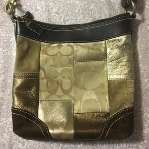 Authentic Coach Holiday Gold Patchwork Bag