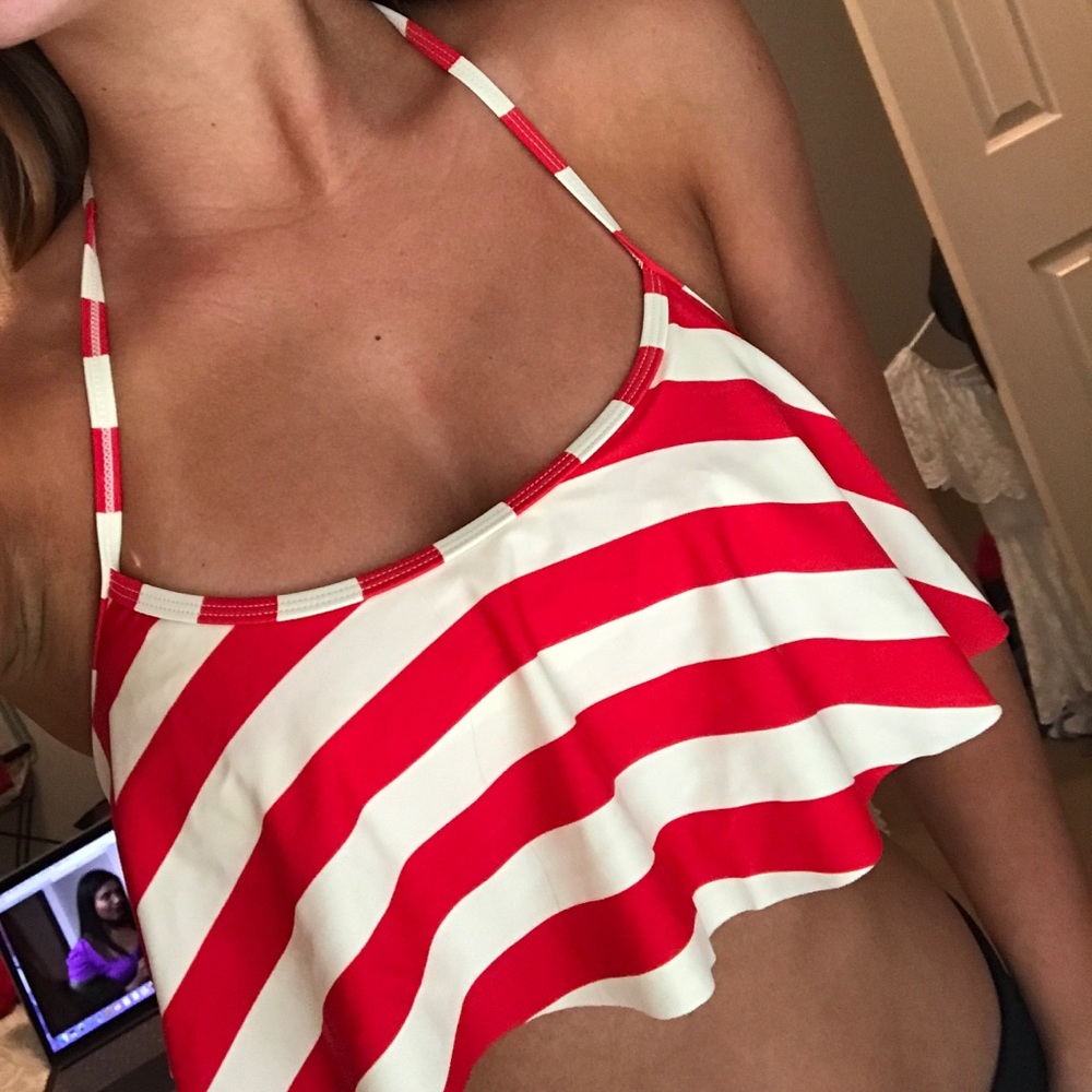 New W/O Tags Forever 21 Red/White Stripe Bikini
