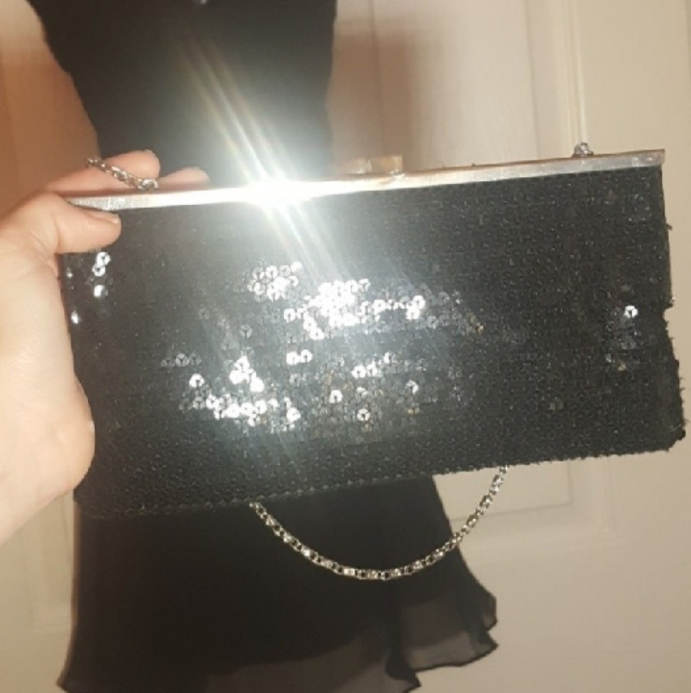 ALDO Sparkly Black Sequins Clutch