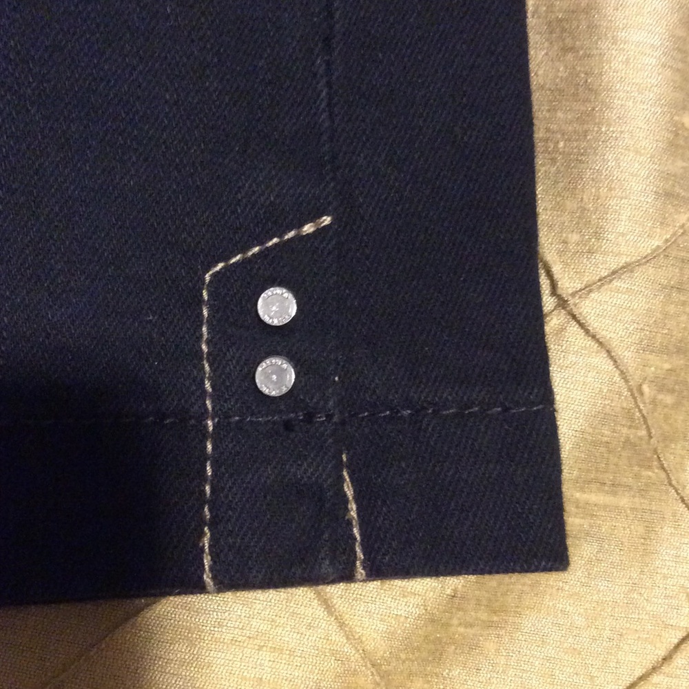 NWT WHBM DARK EMBELLISH JEAN SKIRT - Picture 2 of 5