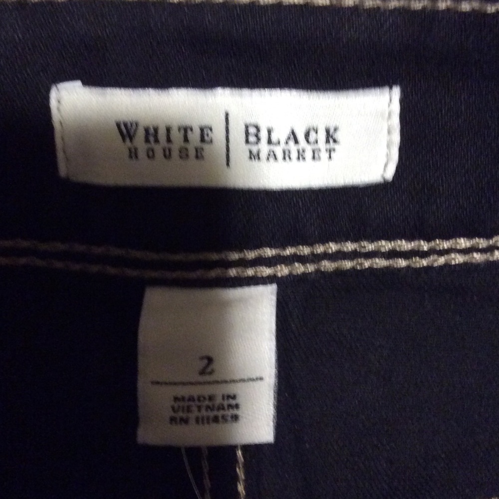 NWT WHBM DARK EMBELLISH JEAN SKIRT - Picture 4 of 5