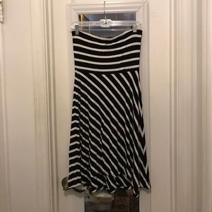 Stripe Strapless Short Dress