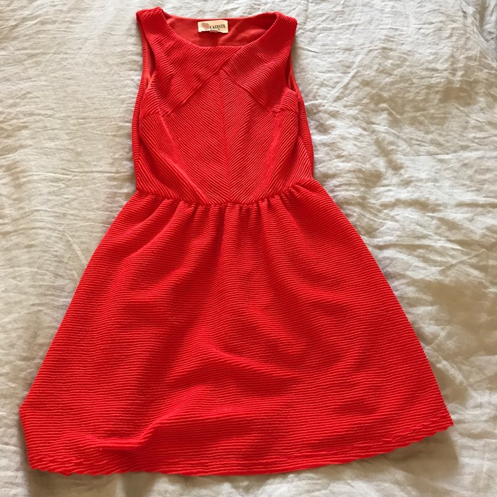 L'ATISTE Textured Skater Dress