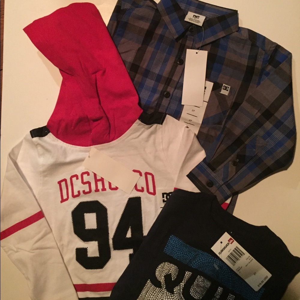 Size 2 👶 boy bundle. NWT QUIKSILVER and D.C.