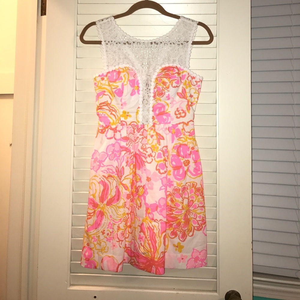 Lilly Pulitzer Raegan dress, "happiness is"