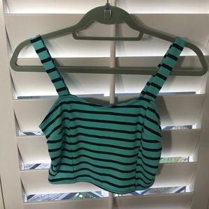 Blue/Turquoise and Black crop top