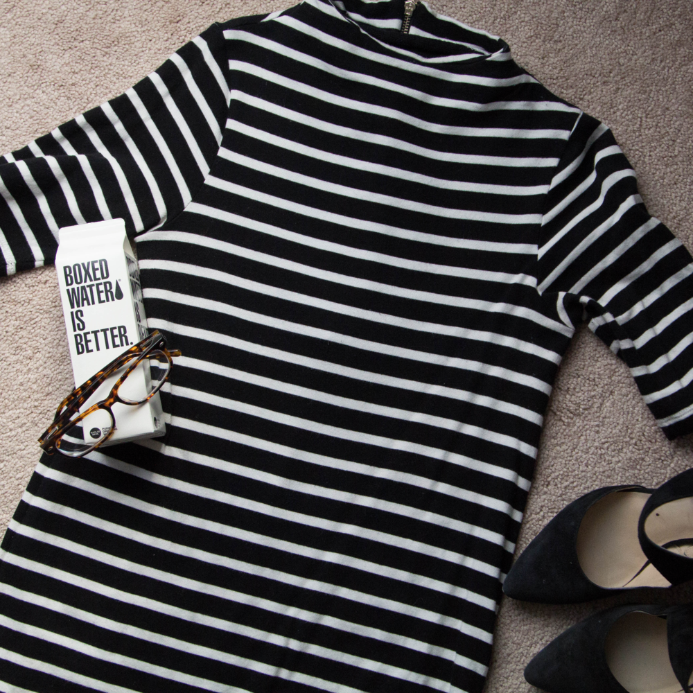 French Connection Striped Trapeze Dress