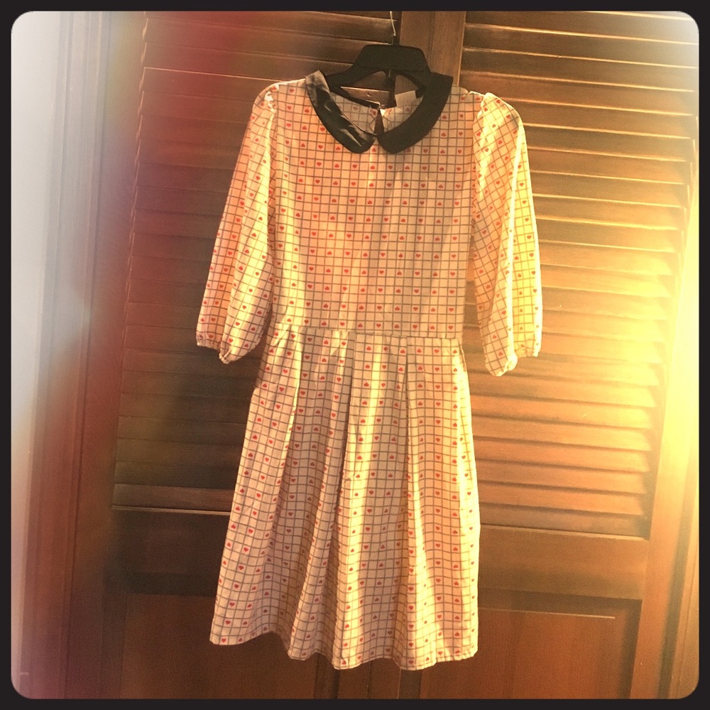 Vintage hearts/checker dress! Never worn!