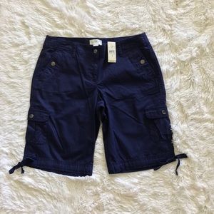 LOFT Navy Cargo Bermuda Shorts
