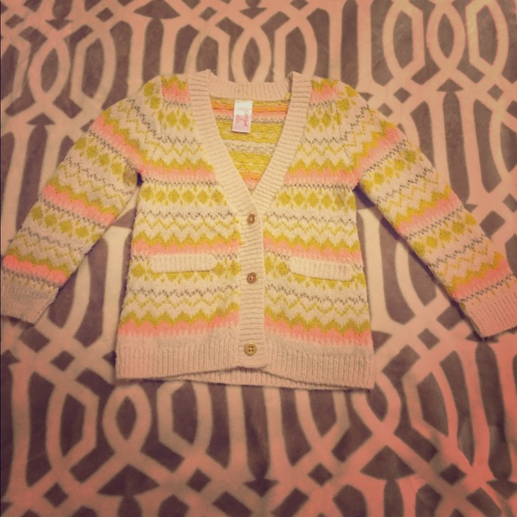 Girls bright colored chevron print sweater - Picture 1 of 2