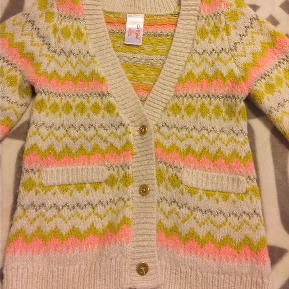 Girls bright colored chevron print sweater - Picture 2 of 2