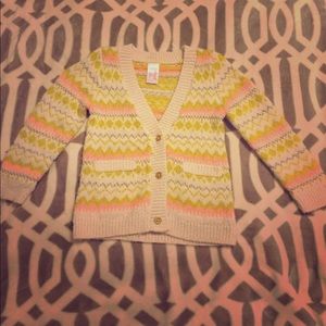 Girls bright colored chevron print sweater