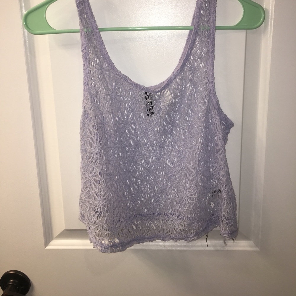 Sheer Lavender Crop Top