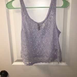 Sheer Lavender Crop Top