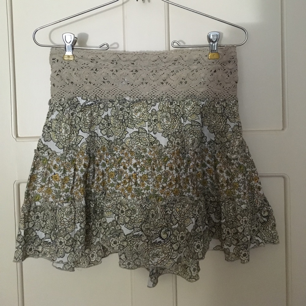 Boho floral layered skirt