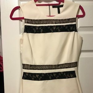 Sleeveless Lace Detail Peplum Top