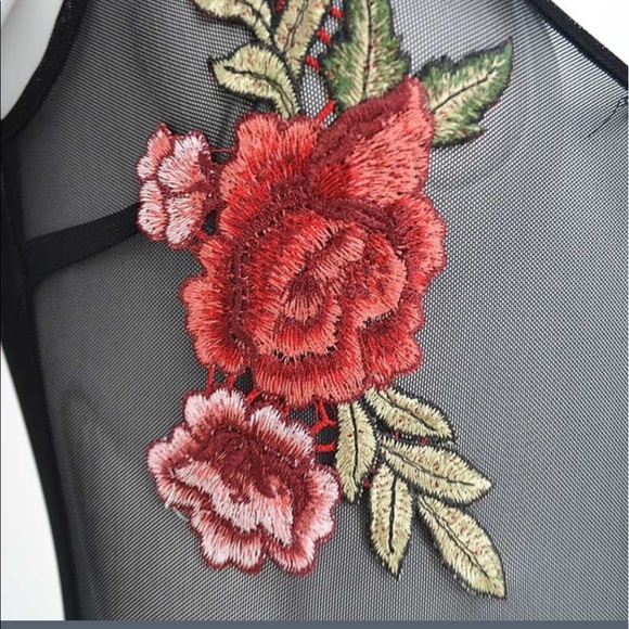 Brand new mesh embroidered see thru body suit - Picture 2 of 2