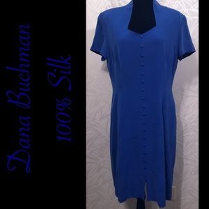 Dana Buchman Blue Silk Dress Size 14