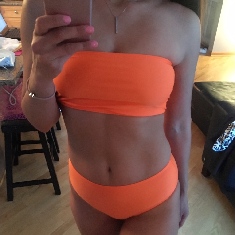 Orange high waisted bikini