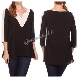 Black & White Colorblock Blouse