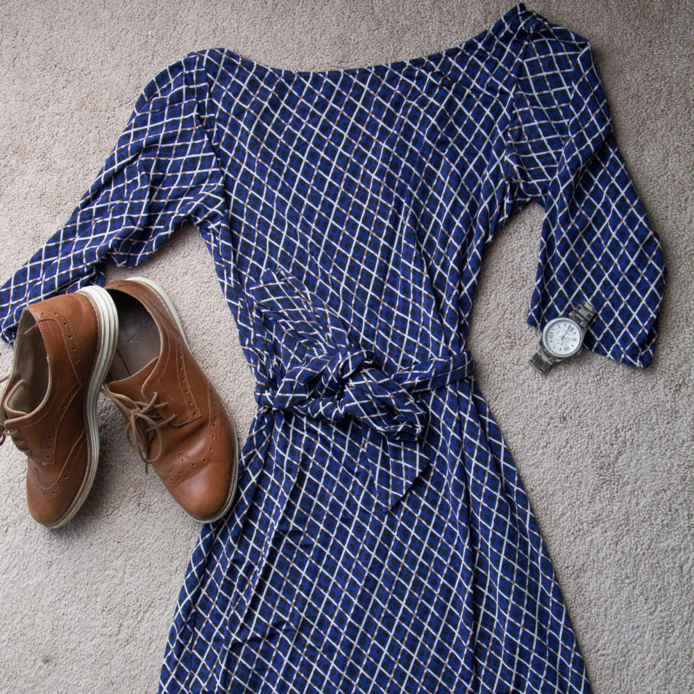 Leota Reversible Grid Print Sheath Dress