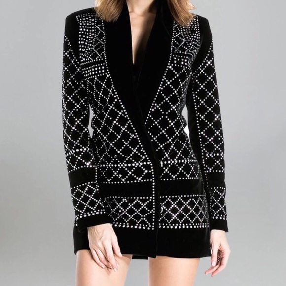 Dresses & Skirts - 🌺NEW! black blazer bling dress🌺