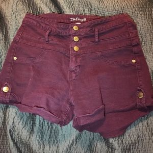 High-waisted denim shorts